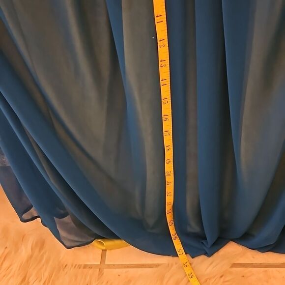 Cache Teal and lime bejeweled halter maxi gown size 4 - Picture 12 of 13